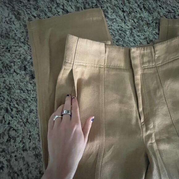 Vince Cotton and Linen Wide Leg Painter Pants Tan 6 - Picture 4 of 8